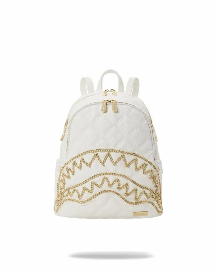 RIVIERA LE BLANC GOLD CHAIN SHARK SAVAGE BACKPACK Bags SPRAYGROUND