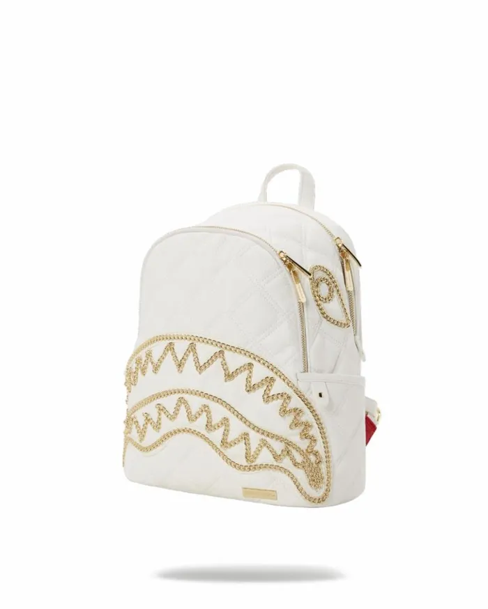 RIVIERA LE BLANC GOLD CHAIN SHARK SAVAGE BACKPACK Bags SPRAYGROUND