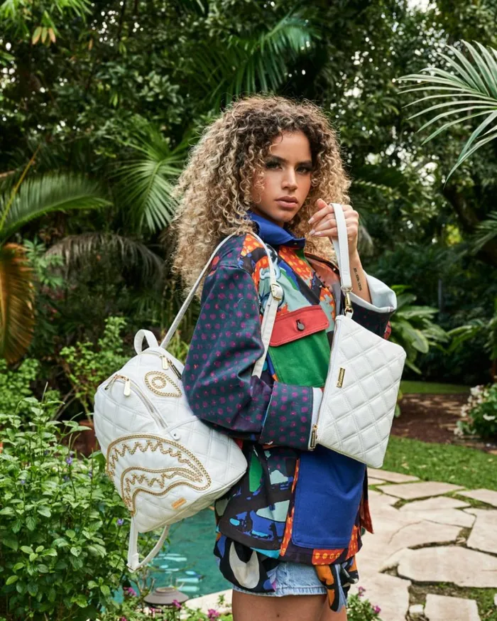 RIVIERA LE BLANC GOLD CHAIN SHARK SAVAGE BACKPACK Bags SPRAYGROUND