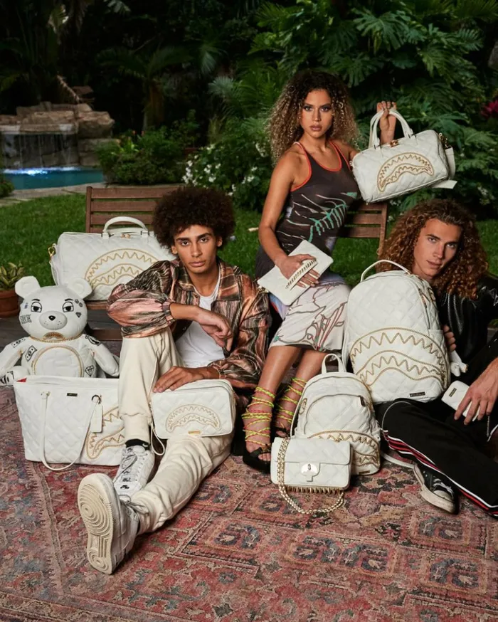 RIVIERA LE BLANC GOLD CHAIN SHARK SAVAGE BACKPACK Bags SPRAYGROUND