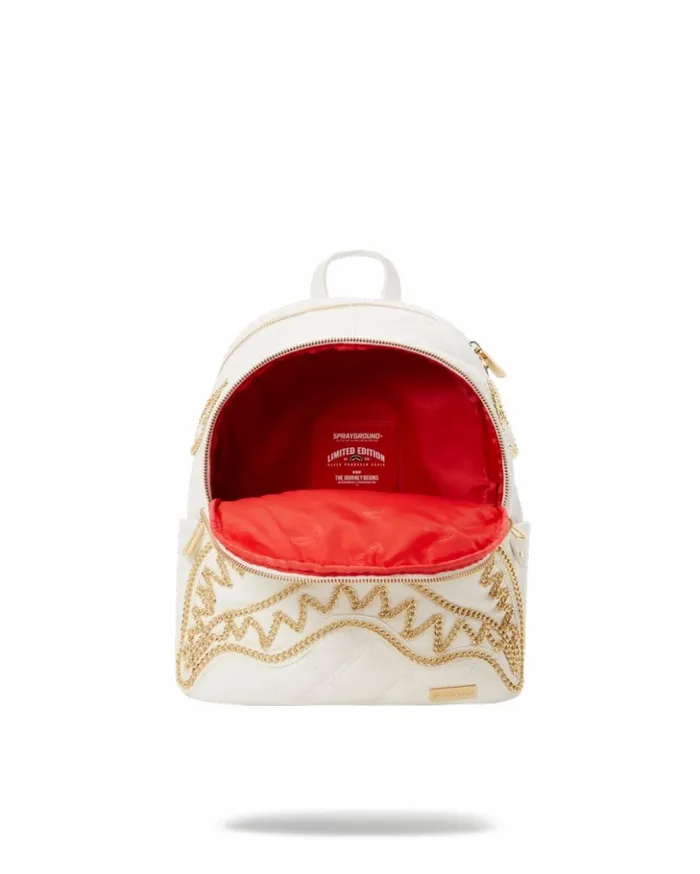 RIVIERA LE BLANC GOLD CHAIN SHARK SAVAGE BACKPACK Bags SPRAYGROUND