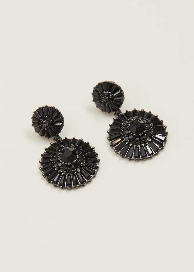 Round Stone Drop Earring Black Women Phase Eight Jewellery