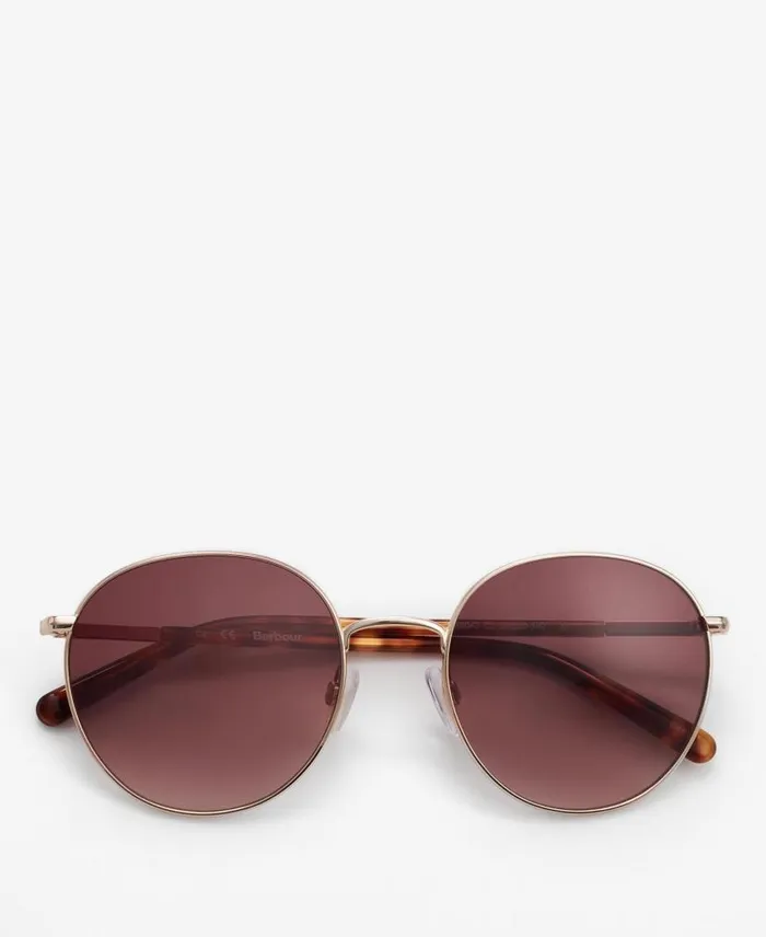 Round Sunglasses Gold Women Barbour Sunglasses
