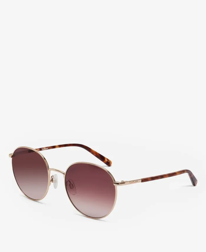 Round Sunglasses Gold Women Barbour Sunglasses