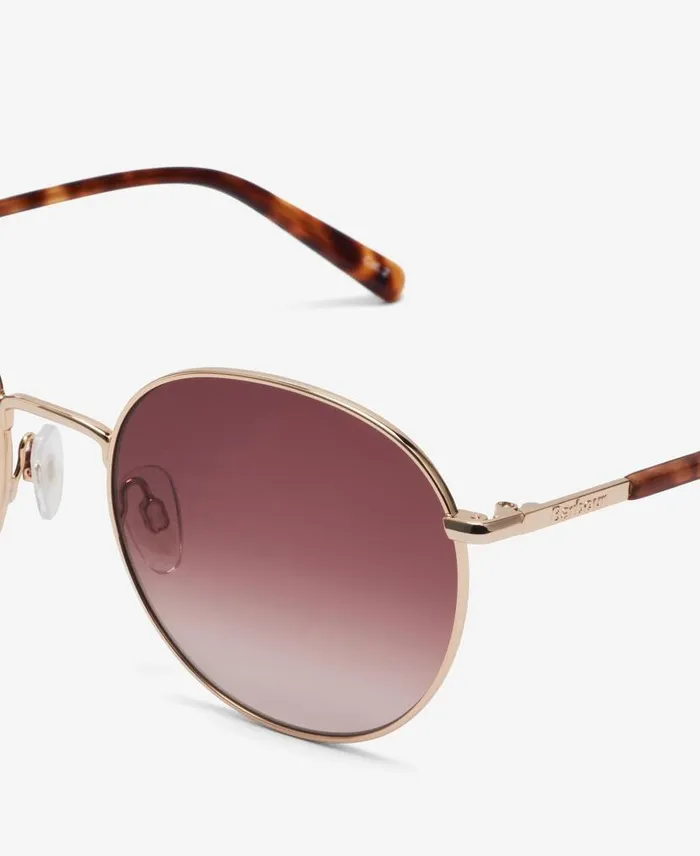 Round Sunglasses Gold Women Barbour Sunglasses