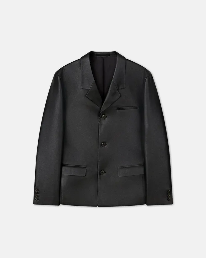 Rox Regenerated Leather Blazer Black Women Nanushka Jackets and Blazers