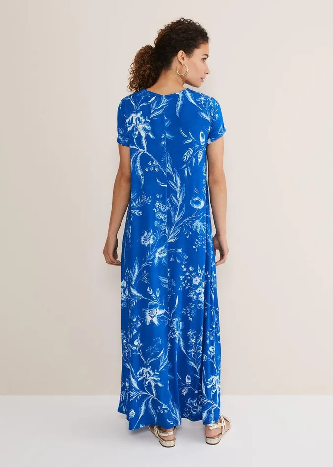 Roxanna Floral TShirt Maxi Dress Blue Women Phase Eight Dresses