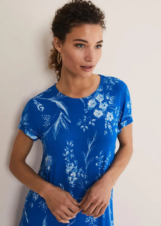 Roxanna Floral TShirt Maxi Dress Blue Women Phase Eight Dresses