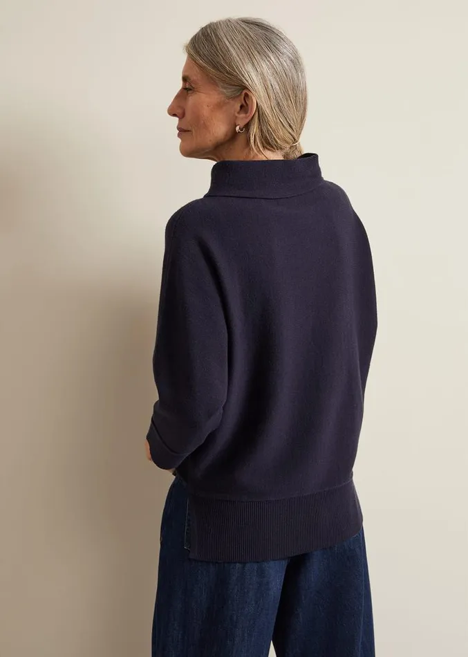 Salima Funnel Neck Jumper Navy Women Phase Eight Knitwear