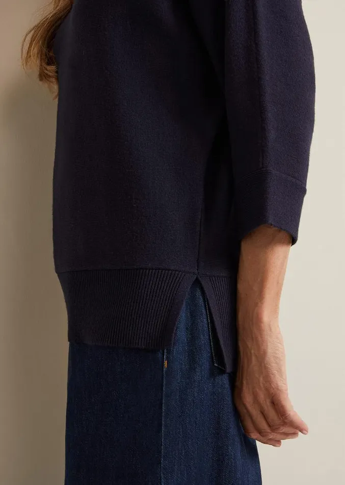 Salima Funnel Neck Jumper Navy Women Phase Eight Knitwear