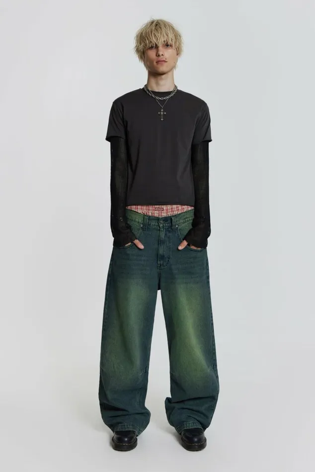 Sandblast Blue Wash Colossus Fit Jeans Blue WomenMen Jaded London Colossus Jeans