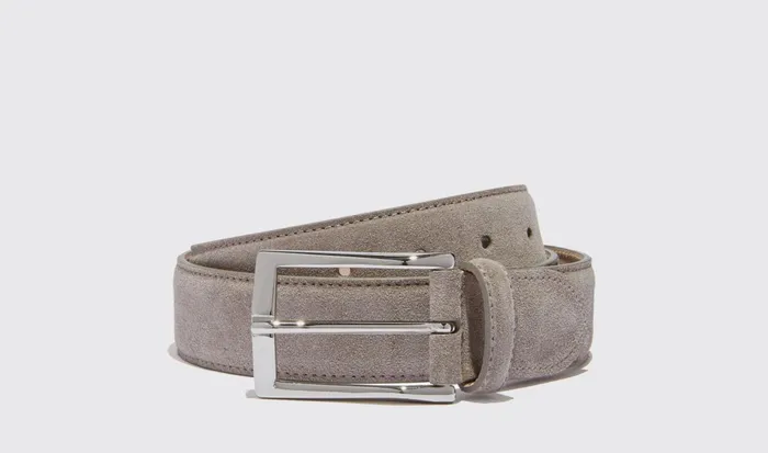 Scarosso Belts Men Cintura Grigia Classica Taupe Suede