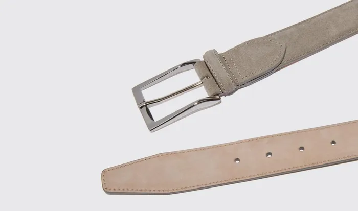 Scarosso Belts Men Cintura Grigia Classica Taupe Suede