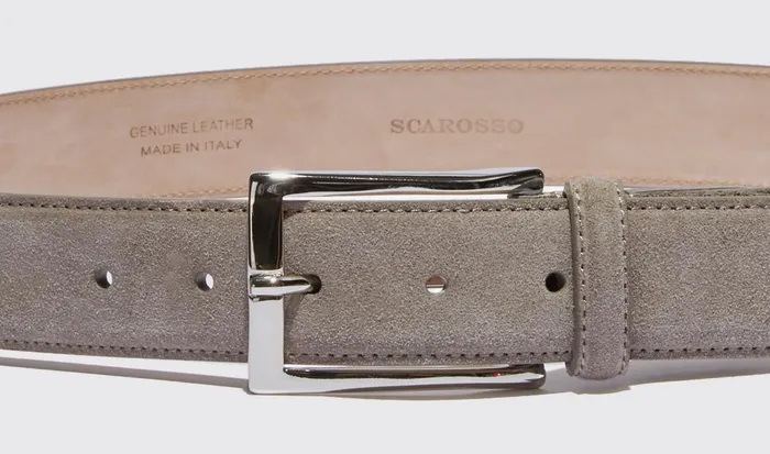 Scarosso Belts Men Cintura Grigia Classica Taupe Suede