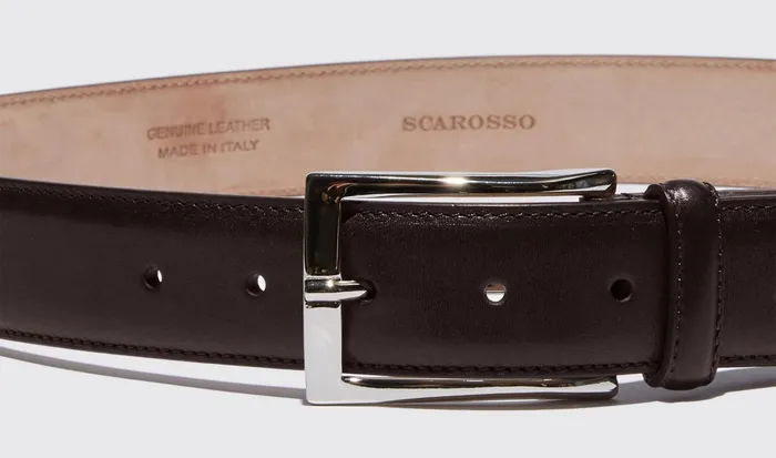 Scarosso Belts Men Cintura Marrone Scuro Classica Dark Brown Calf