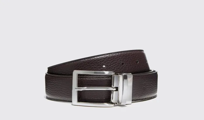 Scarosso Belts Men Cintura Reversibile Granata Neramarrone Black Calf