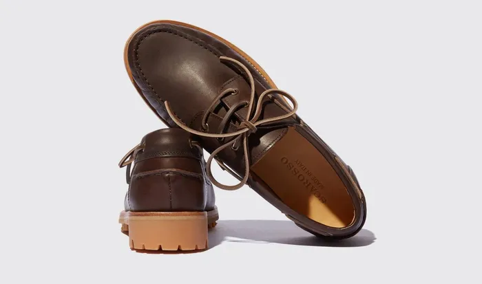 Scarosso Boat Shoes Men Daniel Brown Brown 8211 Calf