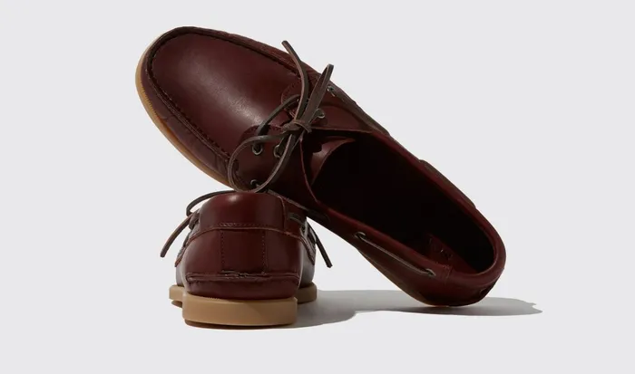 Scarosso Boat Shoes Men Jude Burgundy Burgundy 8211 Calf