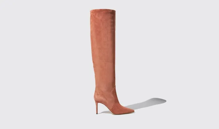 Scarosso Boots Women Carra Powder Suede Dusty Pink 8211 Suede