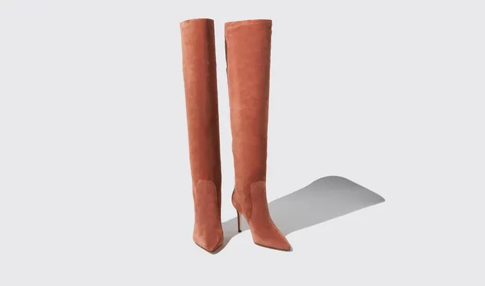 Scarosso Boots Women Carra Powder Suede Dusty Pink 8211 Suede