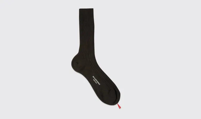 Scarosso Socks Men Dark Brown Wool Calf Socks Brown 8211 Wool