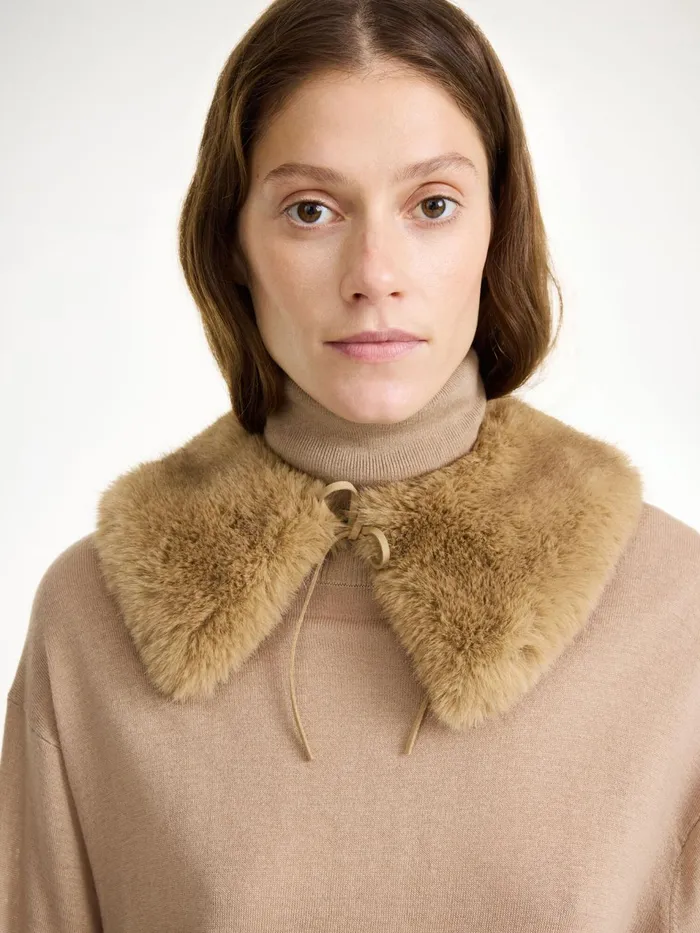 Scarves Women By Malene Birger Cowie Faux Fur Collar Tannin
