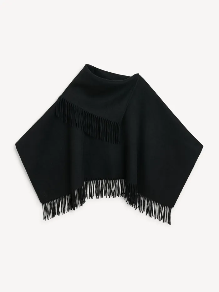 Scarves Women By Malene Birger Turtma Wool Poncho Black