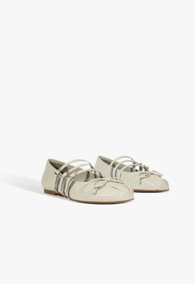 Schutz Shoes Ballerinas Women Arissa Strap Ballet Flat Gray