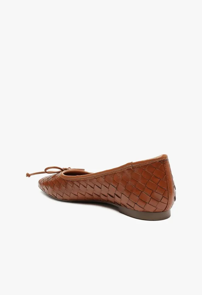 Schutz Shoes Ballerinas Women Arissa Woven Leather Flat Honey Peach Schutz Shoes Ballerinas Women Arissa Woven Leather Flat Honey Peach