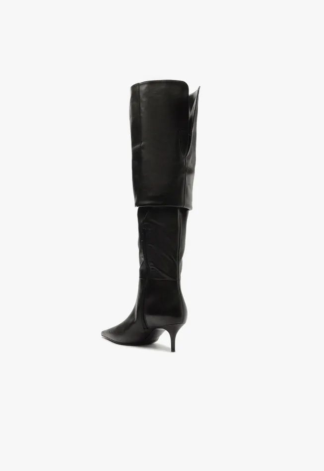 Schutz Shoes Boots Women Ashlee Mid Over The Knee Boot Black