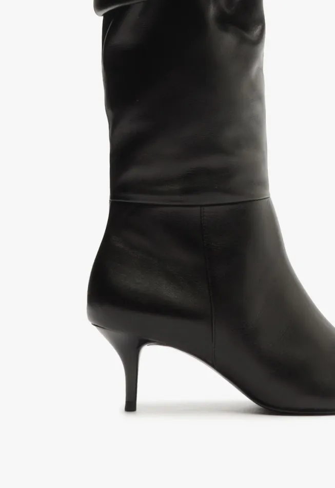 Schutz Shoes Boots Women Ashlee Mid Over The Knee Boot Black