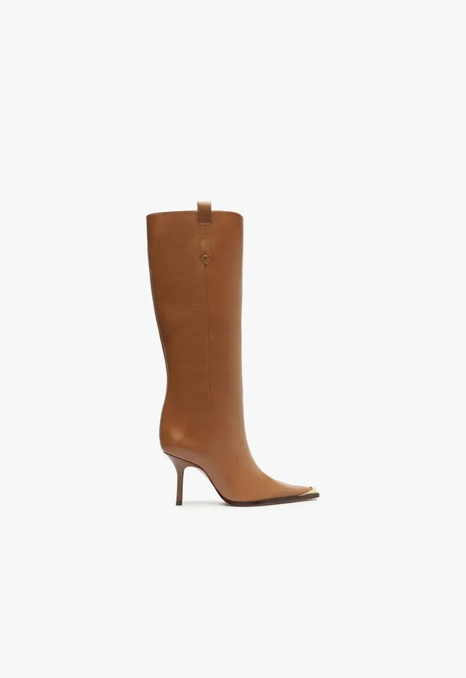 Schutz Shoes Boots Women Raffaela Up Cap Toe Boot Brown