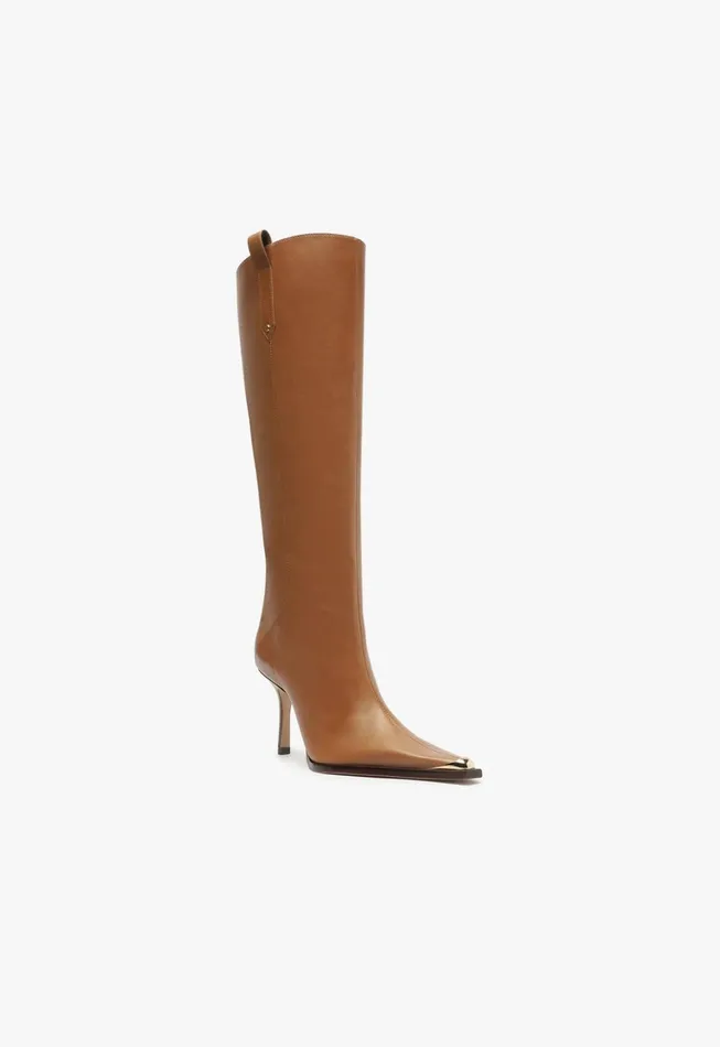 Schutz Shoes Boots Women Raffaela Up Cap Toe Boot Brown