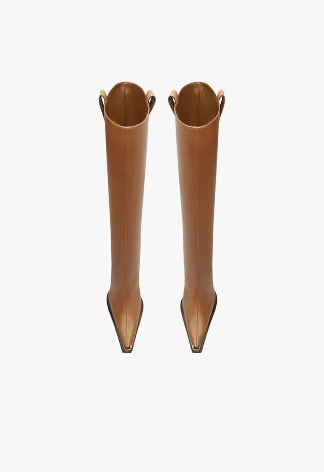 Schutz Shoes Boots Women Raffaela Up Cap Toe Boot Brown