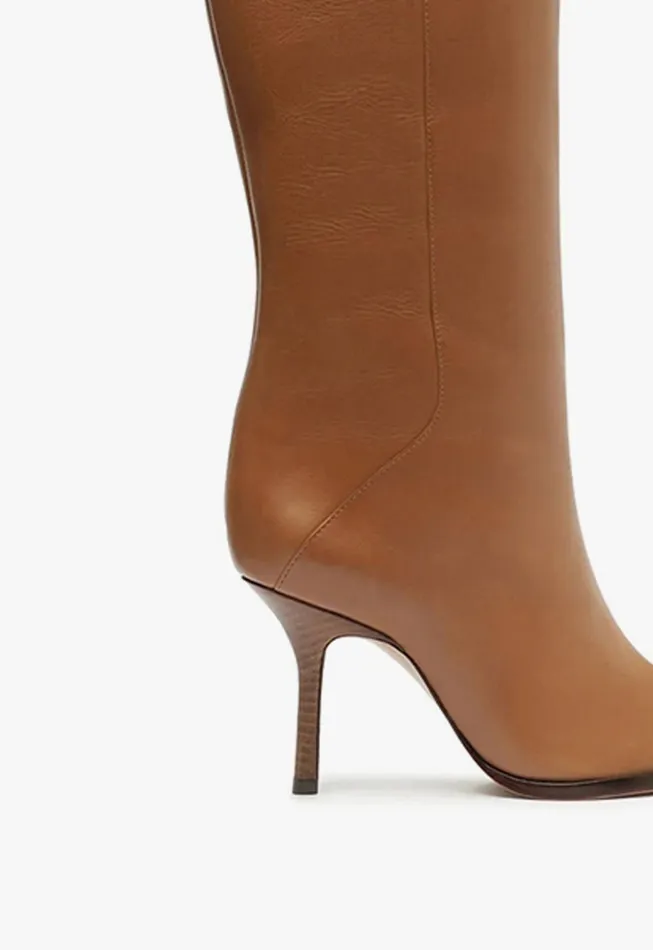 Schutz Shoes Boots Women Raffaela Up Cap Toe Boot Brown