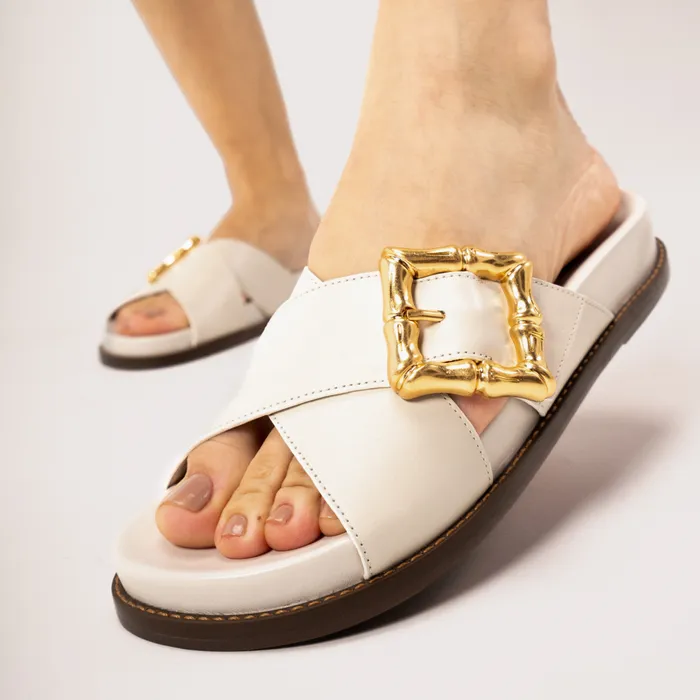 Schutz Shoes Enola Women Enola Crossed Sporty Sandal Pearl