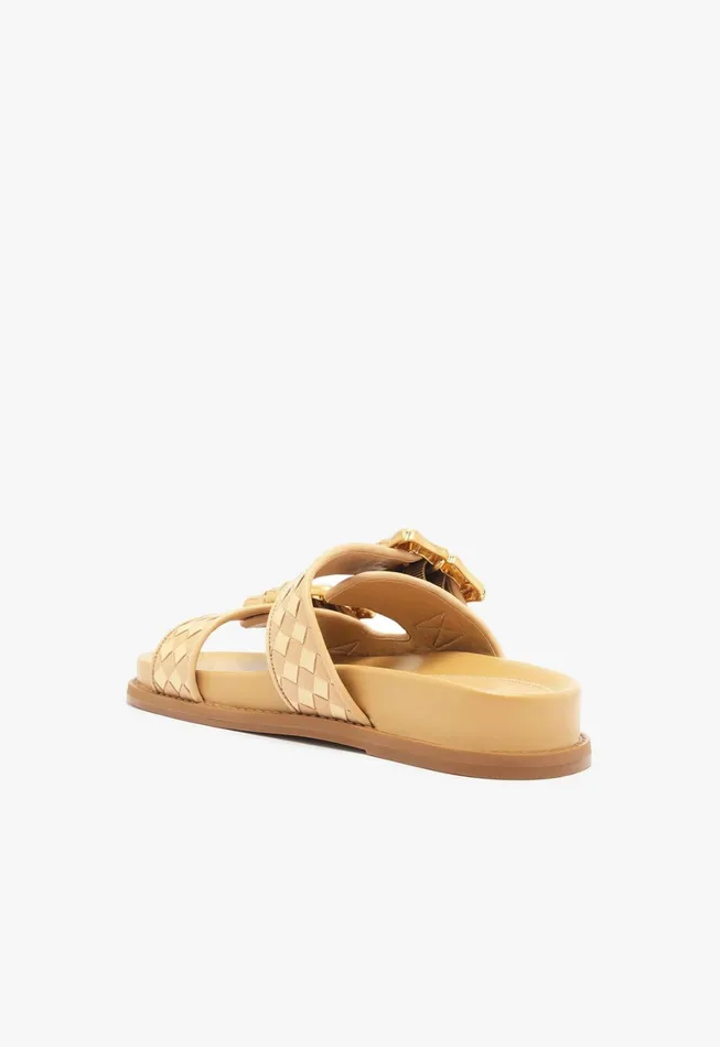 Schutz Shoes Enola Women Enola Sporty Woven Leather Sandal Beige Schutz Shoes Enola Women Enola Sporty Woven Leather Sandal Beige