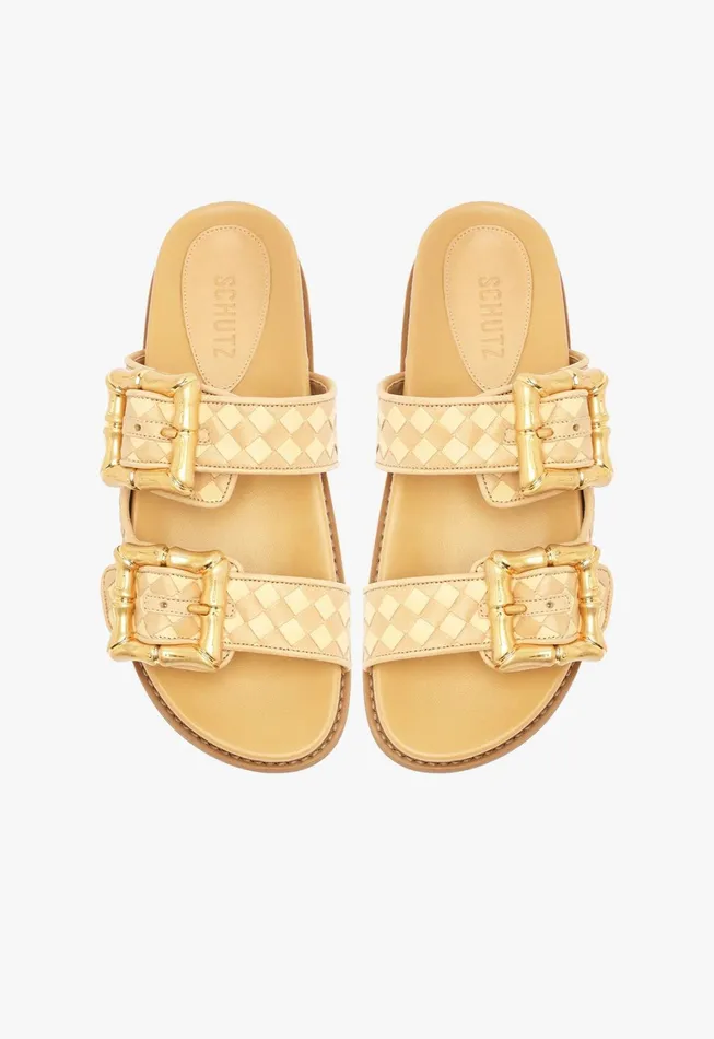 Schutz Shoes Enola Women Enola Sporty Woven Leather Sandal Beige Schutz Shoes Enola Women Enola Sporty Woven Leather Sandal Beige