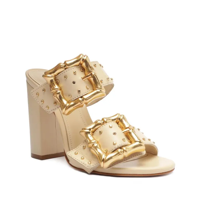 Schutz Shoes Enola Women Enola Studs Leather Sandal Eggshell
