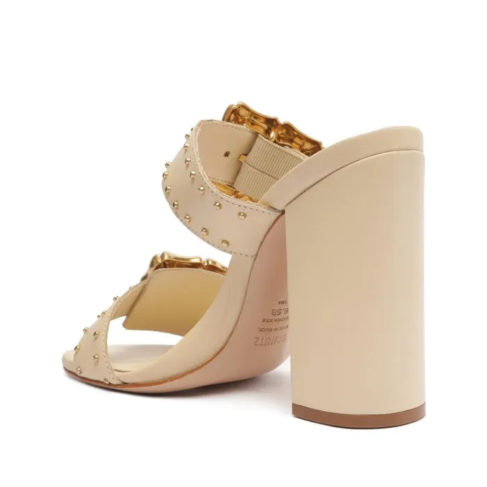Schutz Shoes Enola Women Enola Studs Leather Sandal Eggshell