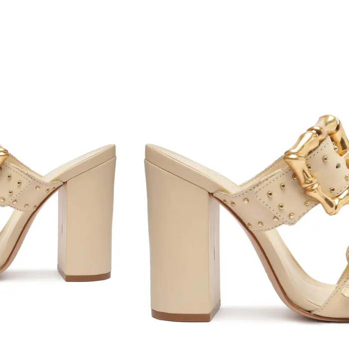 Schutz Shoes Enola Women Enola Studs Leather Sandal Eggshell