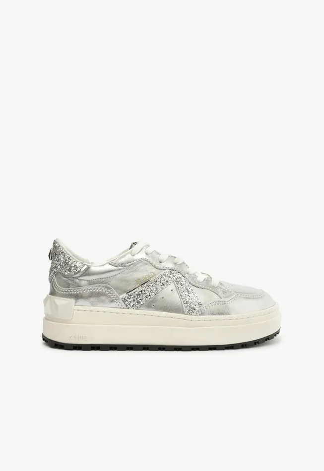 Schutz Shoes Sneakers Women StBold Leather Sneaker Silver