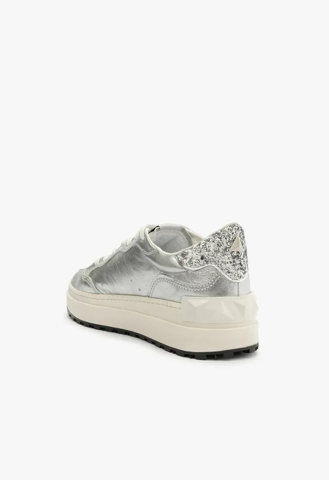 Schutz Shoes Sneakers Women StBold Leather Sneaker Silver