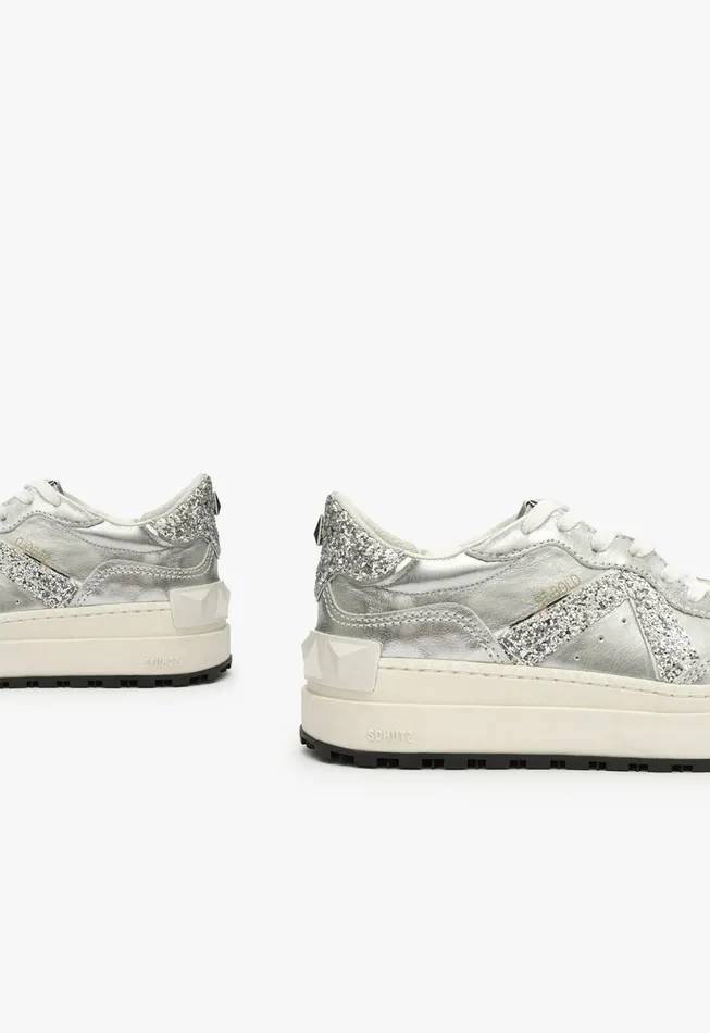 Schutz Shoes Sneakers Women StBold Leather Sneaker Silver