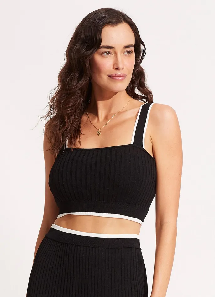 Seafolly Coral Knit Top 8211 Black Women Tops