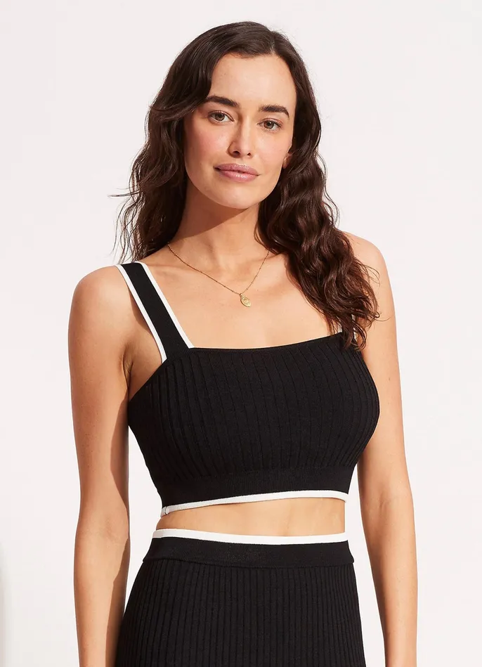 Seafolly Coral Knit Top 8211 Black Women Tops