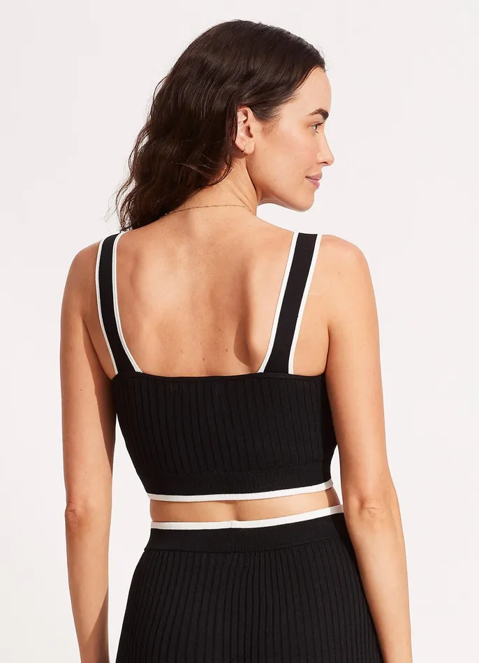 Seafolly Coral Knit Top 8211 Black Women Tops