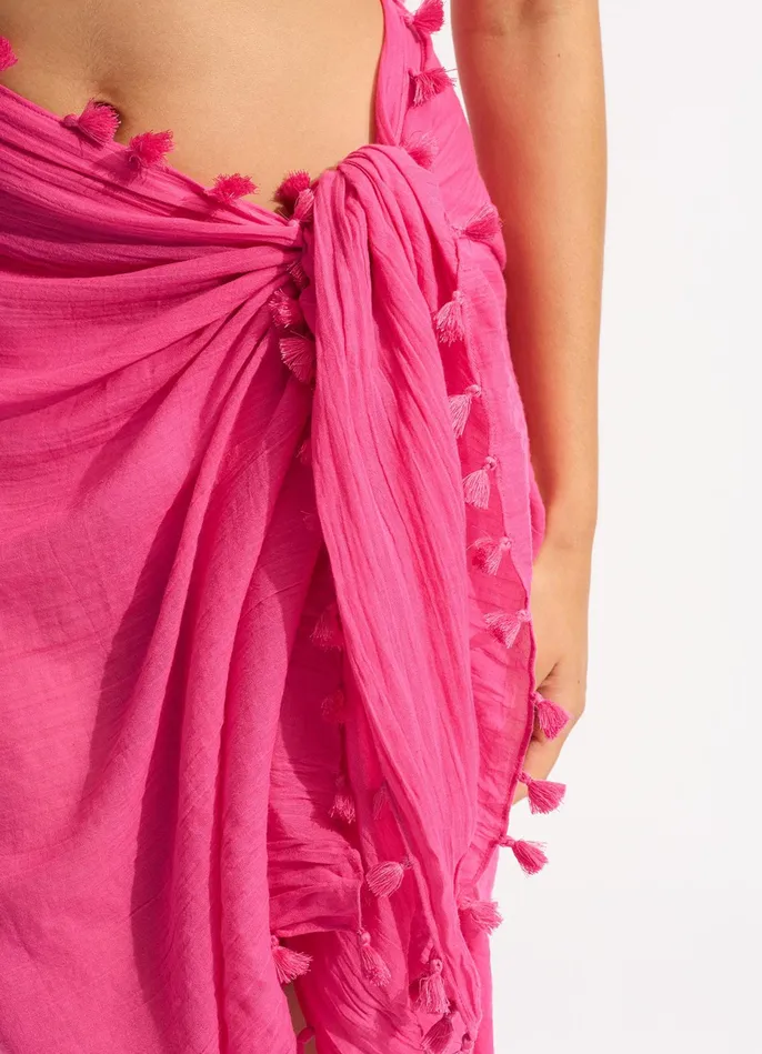 Seafolly Cotton Gauze Sarong 8211 Fuchsia Rose Women Skirts and Sarongs Seafolly Cotton Gauze Sarong 8211 Fuchsia Rose Women Skirts and Sarongs