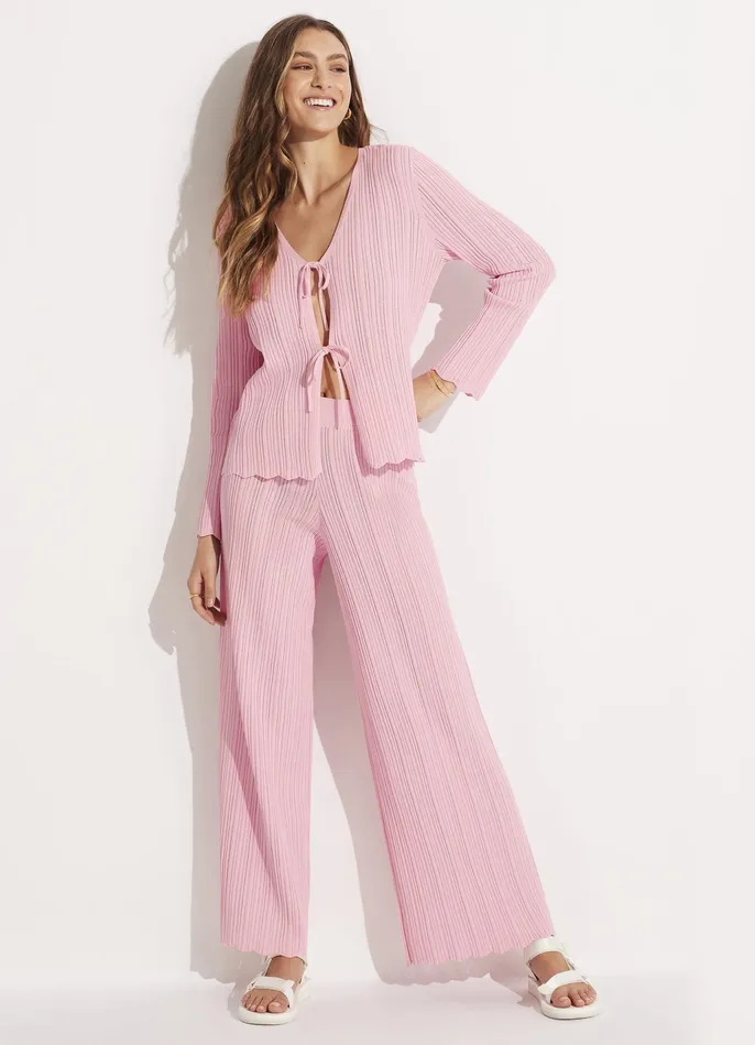 Seafolly Crochet Knit Pant 8211 Parfait Pink Women Pants and Shorts