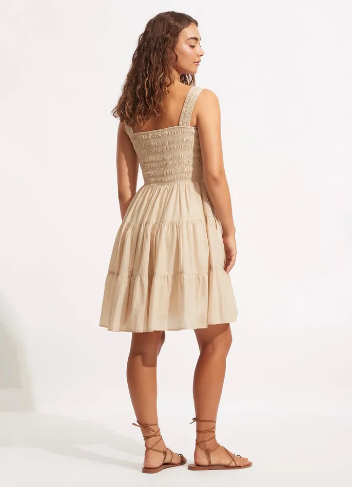 Seafolly Faithful Mini Dress 8211 Natural Women Beach Dresses